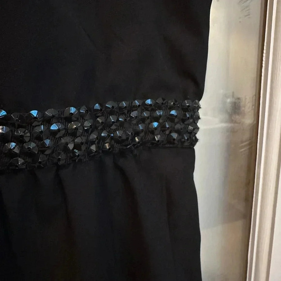 J. Peterman Black Beaded Shift Evening Formal Midi Dress Ruffle Plus Size 20 NWT - Picture 7 of 14